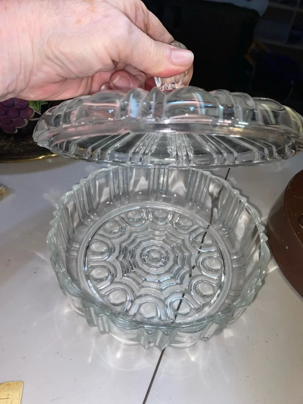 Art Deco Anchor Hocking lidded candy
